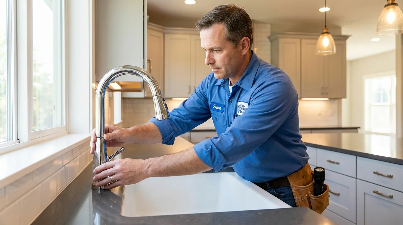 Kitchen faucet installation by Johns Plumbing LLC in Mannford